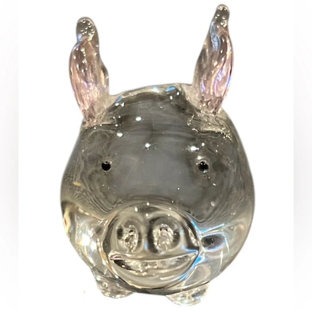 Pier 1 Imports Collectibles Penelope The Pig Mini Glass Pig With Pink Wings
